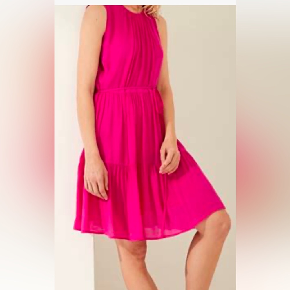 Banana republic sleeveless pleated mini dress